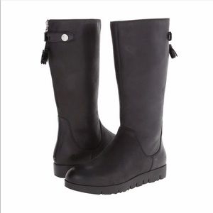 Tsubo black leather mid-calf boots with back zip